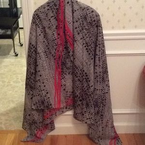 Calvin Klein snakeskin and hot pink scarf/wrap